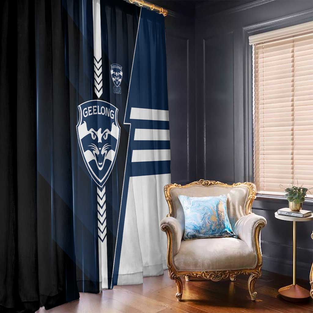 Geelong Cats Window Curtain Modern Geometric Sports Graphic Style