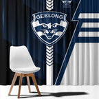 Geelong Cats Window Curtain Modern Geometric Sports Graphic Style