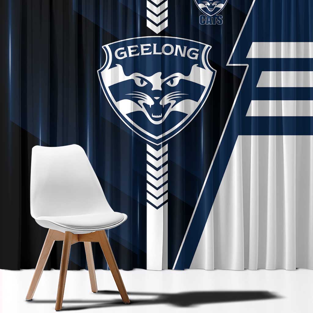 Geelong Cats Window Curtain Modern Geometric Sports Graphic Style