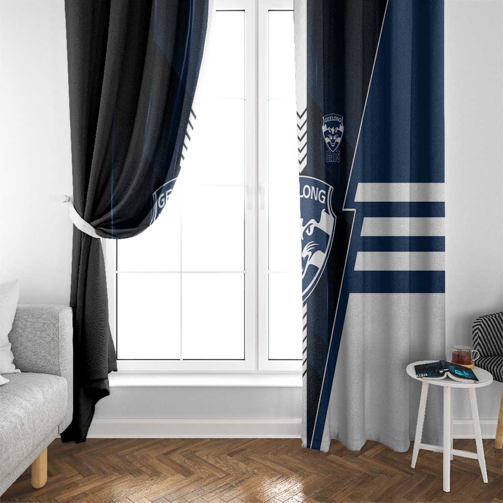 Geelong Cats Window Curtain Modern Geometric Sports Graphic Style