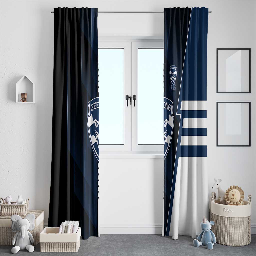 Geelong Cats Window Curtain Modern Geometric Sports Graphic Style