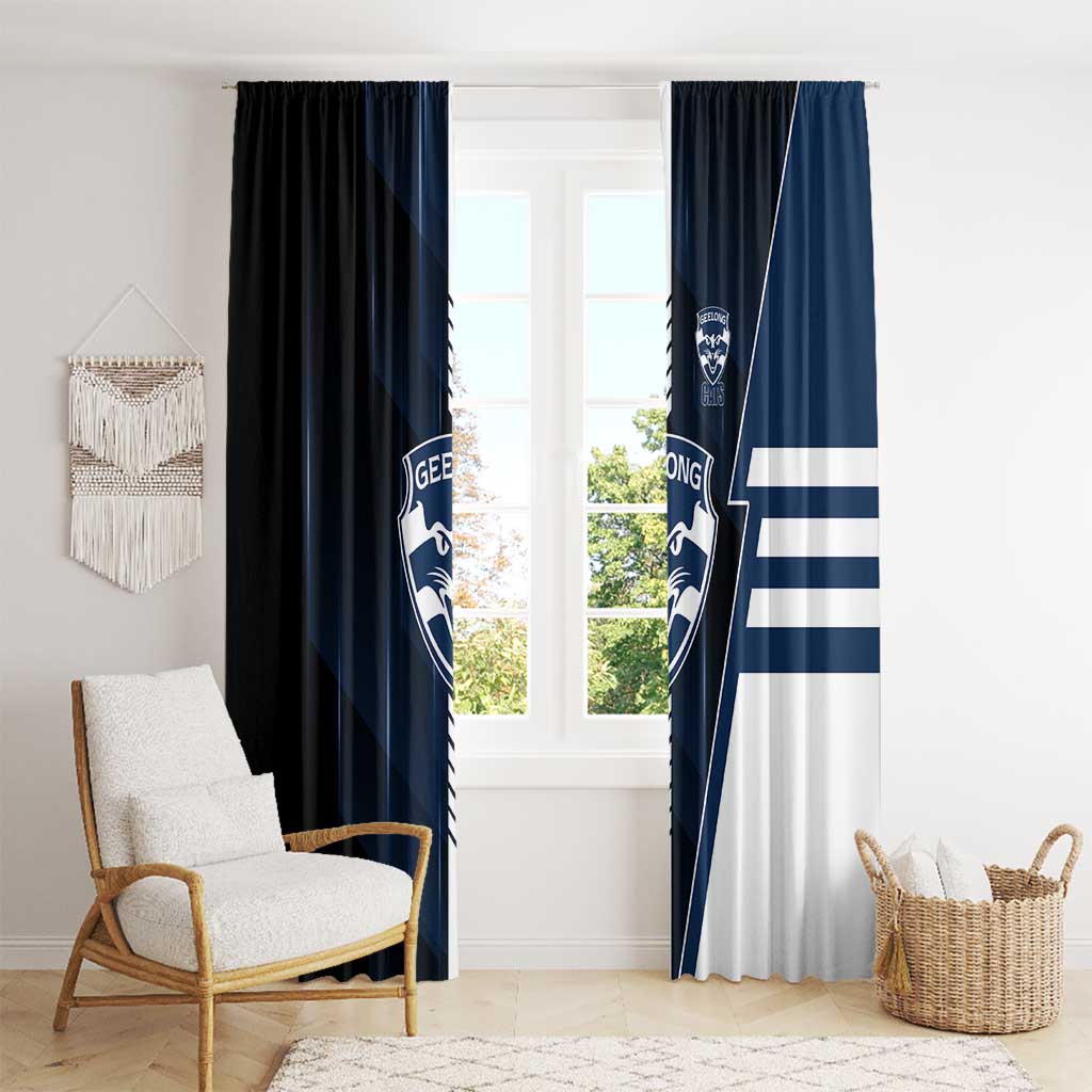 Geelong Cats Window Curtain Modern Geometric Sports Graphic Style