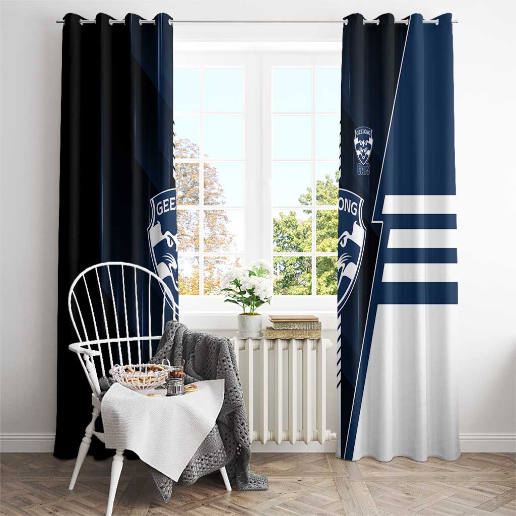 Geelong Cats Window Curtain Modern Geometric Sports Graphic Style