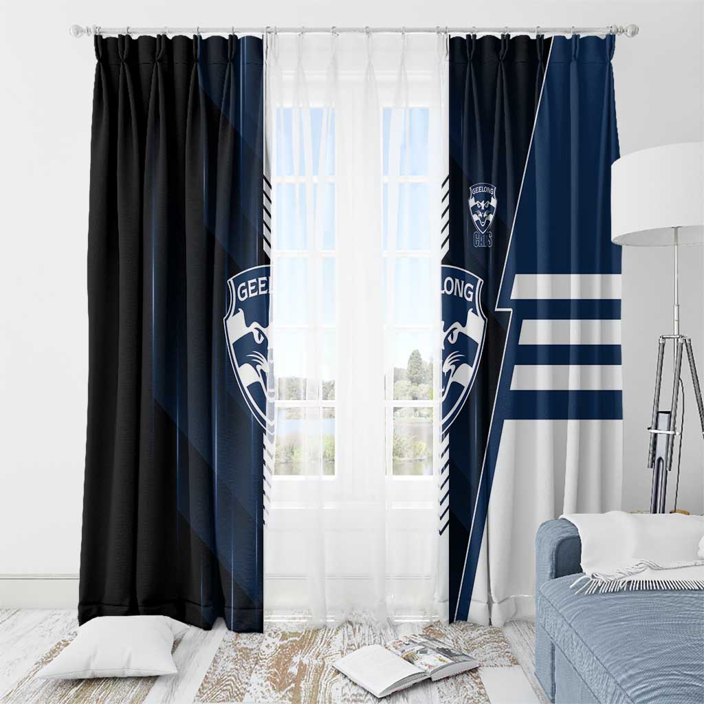 Geelong Cats Window Curtain Modern Geometric Sports Graphic Style