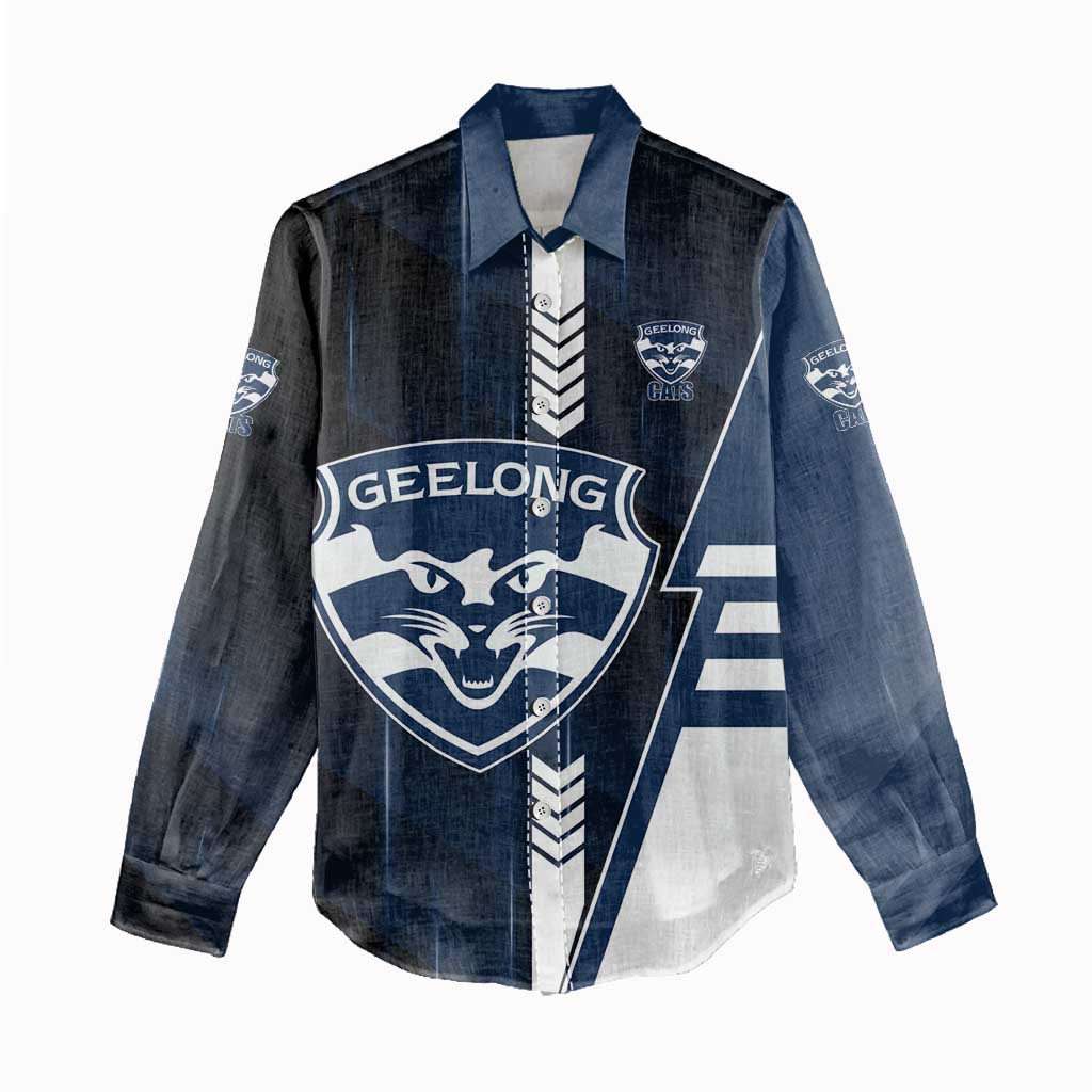 Personalized Geelong Cats Women Casual Shirt Modern Geometric Sports Graphic Style