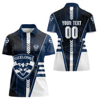 Personalized Geelong Cats Women Polo Shirt Modern Geometric Sports Graphic Style