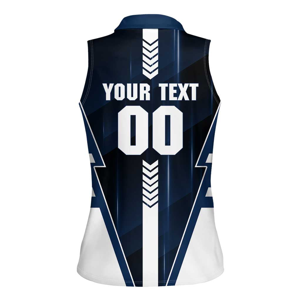 Personalized Geelong Cats Women Sleeveless Polo Shirt Modern Geometric Sports Graphic Style
