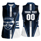 Personalized Geelong Cats Women Sleeveless Polo Shirt Modern Geometric Sports Graphic Style