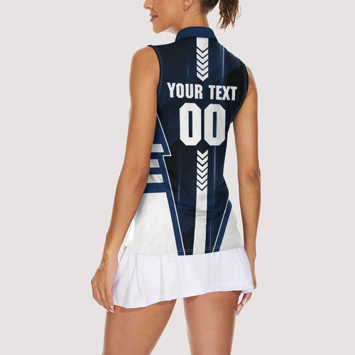 Personalized Geelong Cats Women Sleeveless Polo Shirt Modern Geometric Sports Graphic Style