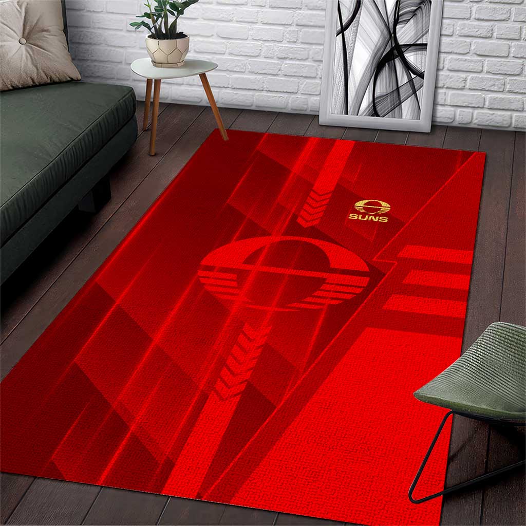 Gold Coast Suns Area Rug Modern Geometric Sports Graphic Style