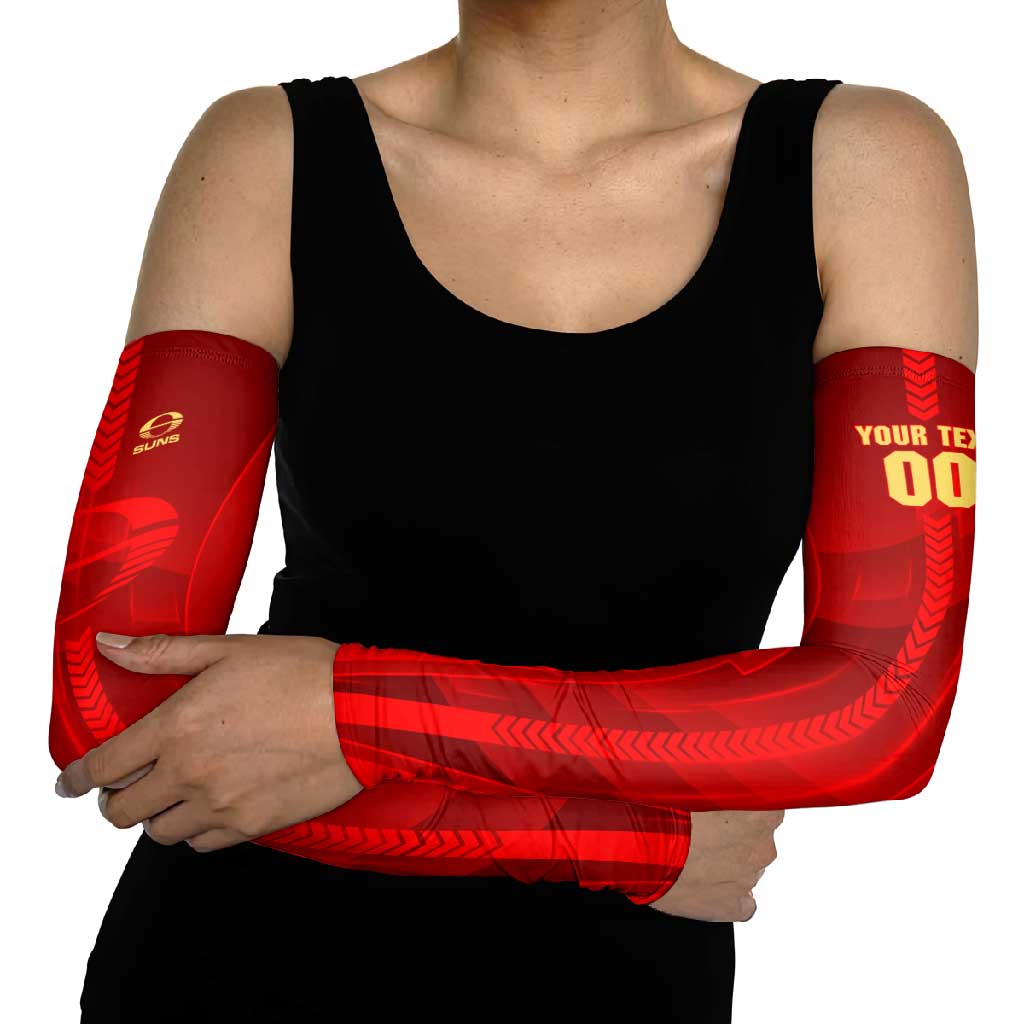Personalized Gold Coast Suns Arm Sleeves Modern Geometric Sports Graphic Style