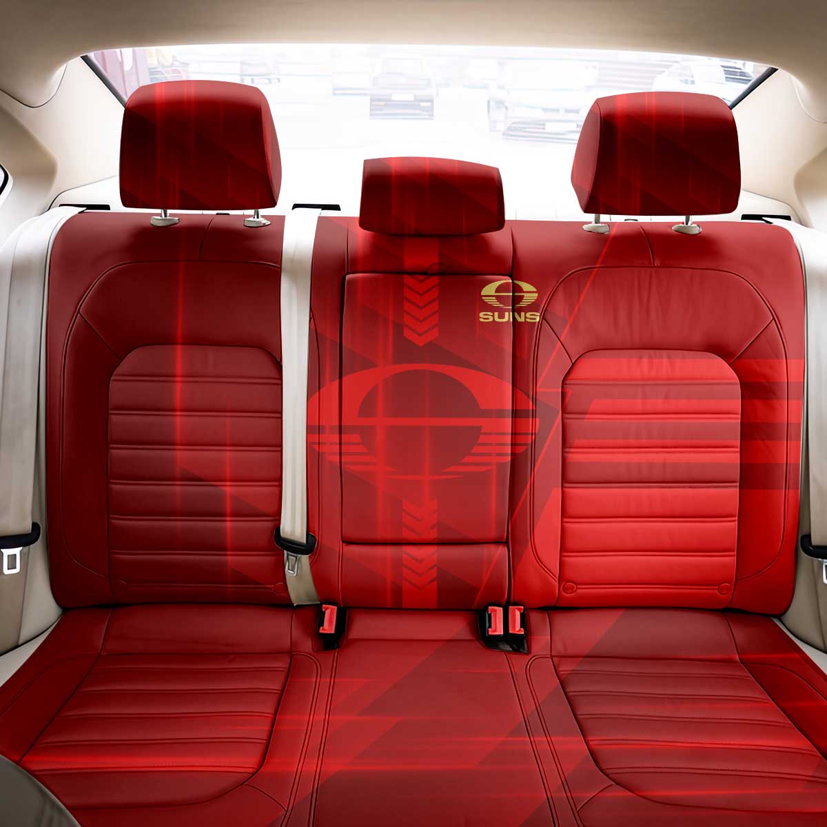 Gold Coast Suns Back Car Seat Cover Modern Geometric Sports Graphic Style