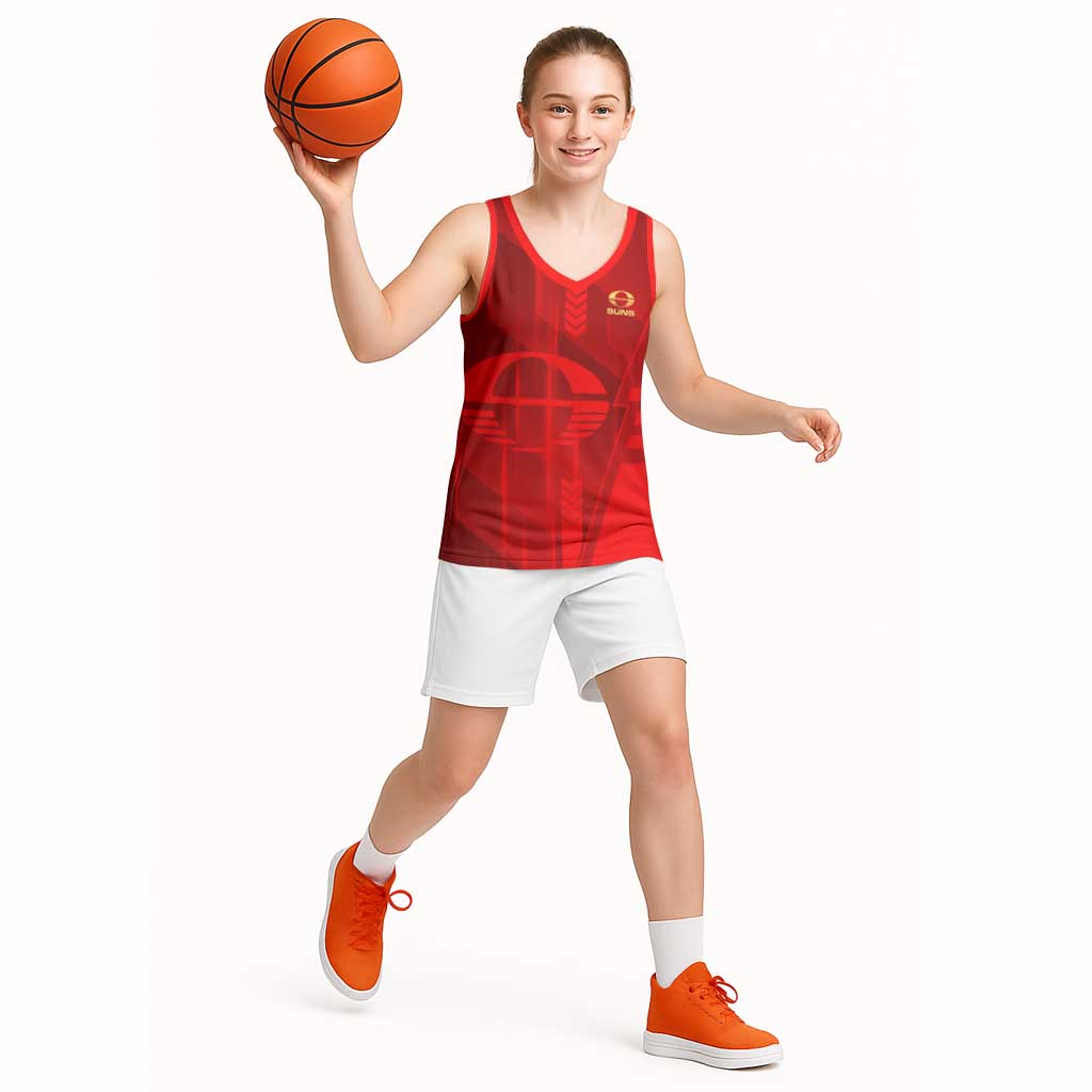 Personalized Gold Coast Suns Basketball Jersey Modern Geometric Sports Graphic Style
