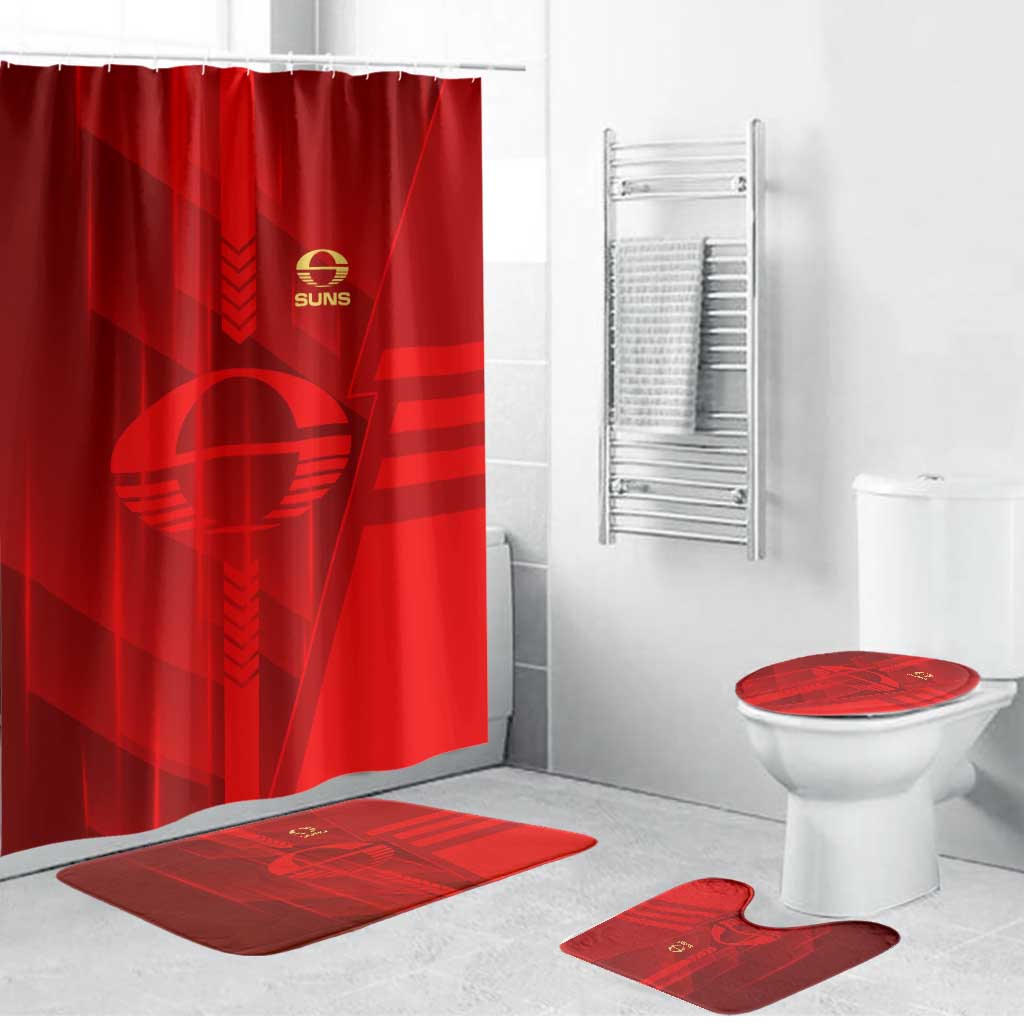 Gold Coast Suns Bathroom Set Modern Geometric Sports Graphic Style
