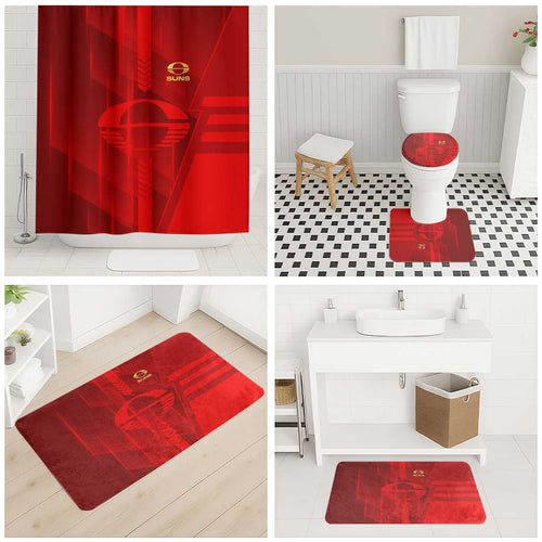 Gold Coast Suns Bathroom Set Modern Geometric Sports Graphic Style