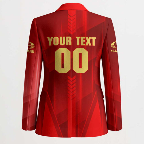 Personalized Gold Coast Suns Blazer Modern Geometric Sports Graphic Style