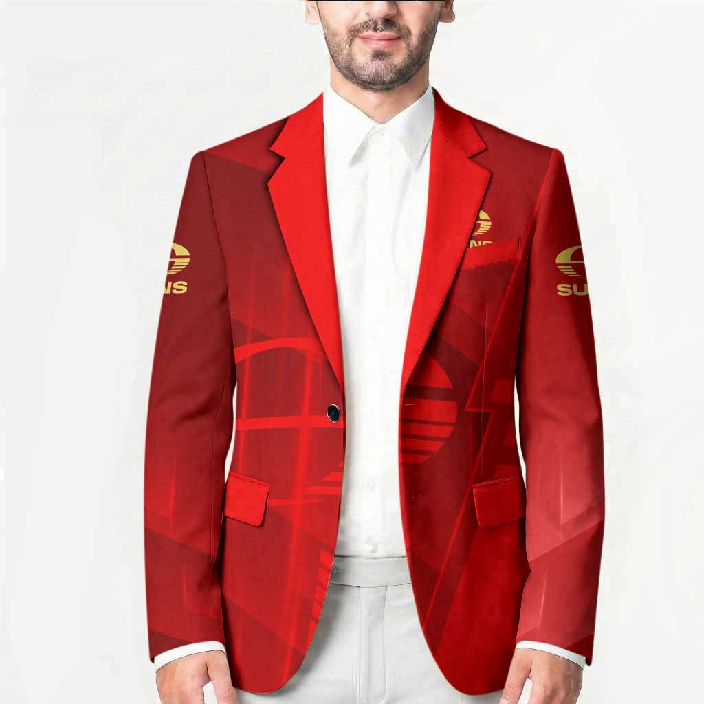 Personalized Gold Coast Suns Blazer Modern Geometric Sports Graphic Style