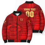 Personalized Gold Coast Suns Bomber Puffer Jacket Modern Geometric Sports Graphic Style