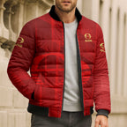 Personalized Gold Coast Suns Bomber Puffer Jacket Modern Geometric Sports Graphic Style