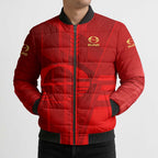 Personalized Gold Coast Suns Bomber Puffer Jacket Modern Geometric Sports Graphic Style