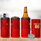 Personalized Gold Coast Suns 4 in 1 Can Cooler Tumbler Modern Geometric Sports Graphic Style