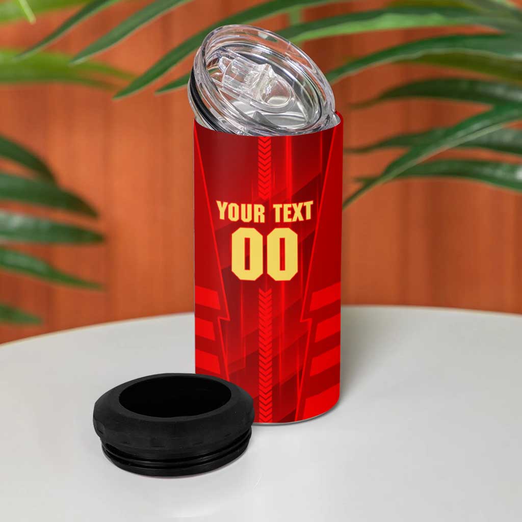 Personalized Gold Coast Suns 4 in 1 Can Cooler Tumbler Modern Geometric Sports Graphic Style