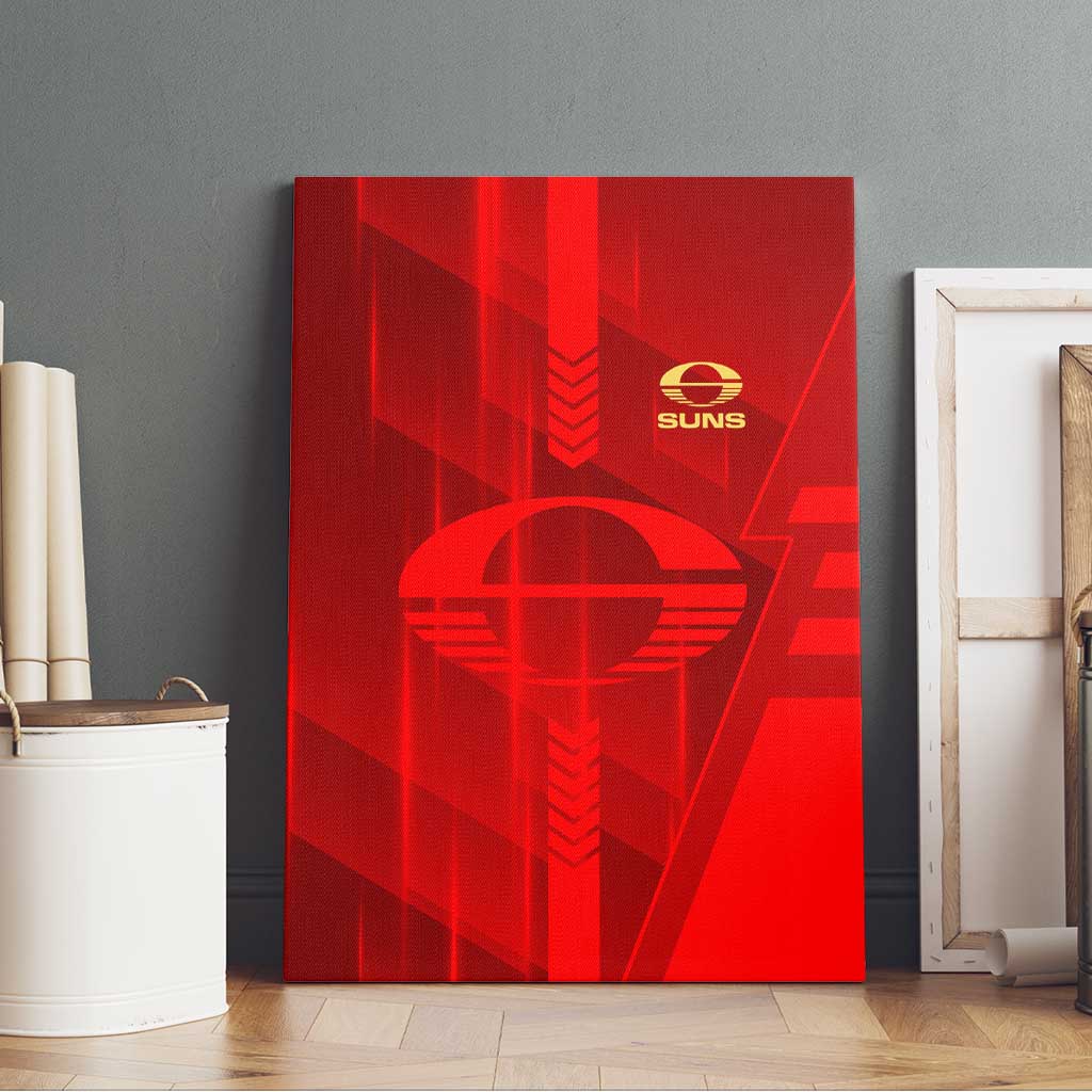 Gold Coast Suns Canvas Wall Art Modern Geometric Sports Graphic Style