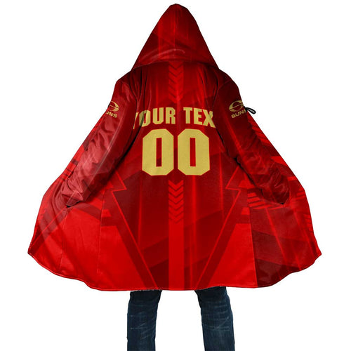 Personalized Gold Coast Suns Cloak Modern Geometric Sports Graphic Style