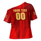 Personalized Gold Coast Suns Cross Shoulder Shirt Modern Geometric Sports Graphic Style