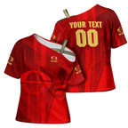 Personalized Gold Coast Suns Cross Shoulder Shirt Modern Geometric Sports Graphic Style