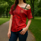 Personalized Gold Coast Suns Cross Shoulder Shirt Modern Geometric Sports Graphic Style