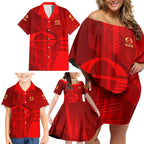 Personalized Gold Coast Suns Family Matching Off Shoulder Short Dress and Hawaiian Shirt Modern Geometric Sports Graphic Style