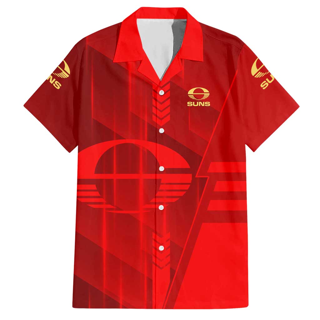 Personalized Gold Coast Suns Hawaiian Shirt Modern Geometric Sports Graphic Style