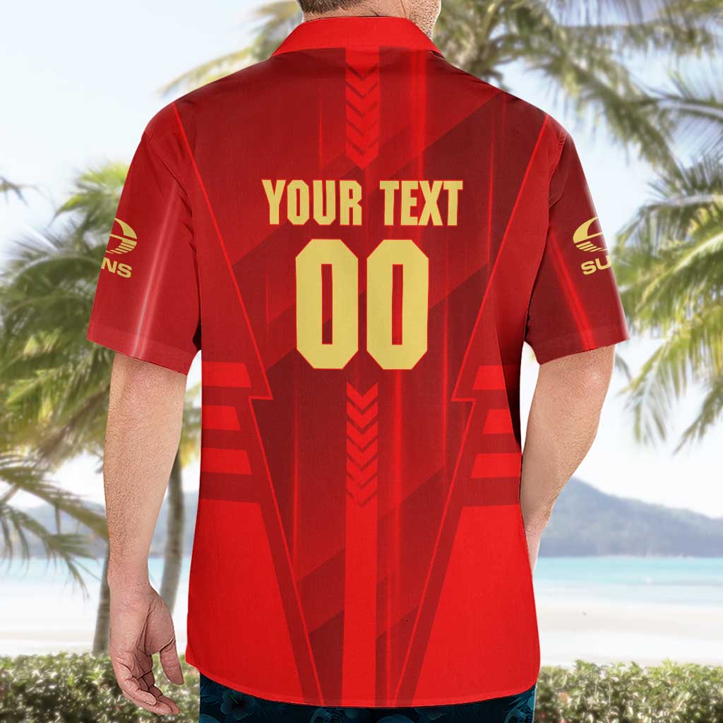 Personalized Gold Coast Suns Hawaiian Shirt Modern Geometric Sports Graphic Style
