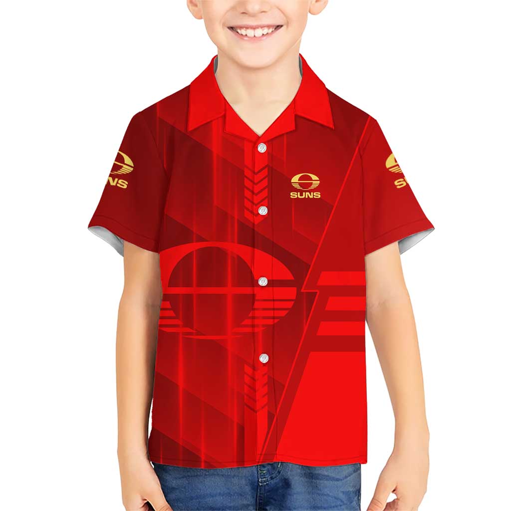 Personalized Gold Coast Suns Hawaiian Shirt Modern Geometric Sports Graphic Style