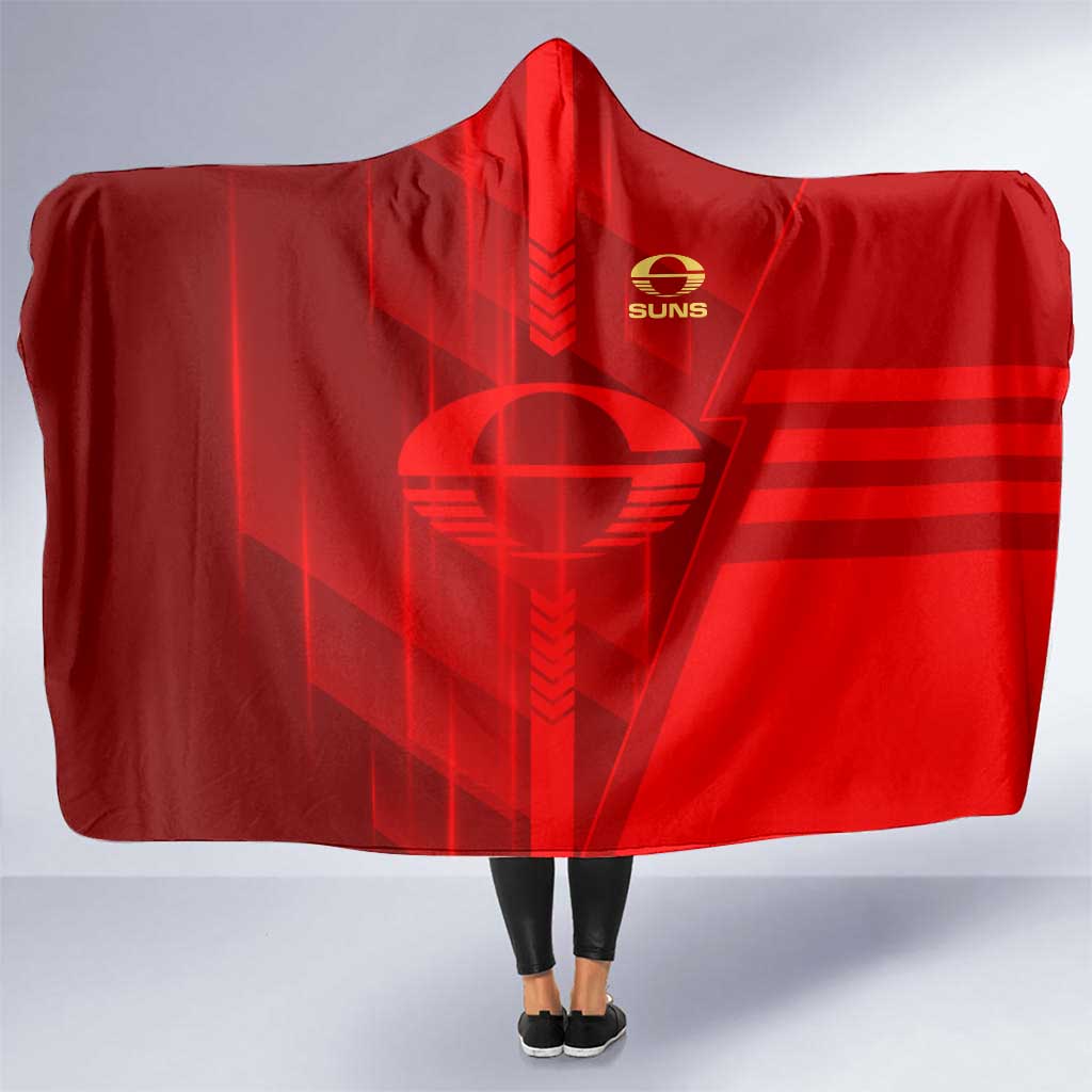 Gold Coast Suns Hooded Blanket Modern Geometric Sports Graphic Style