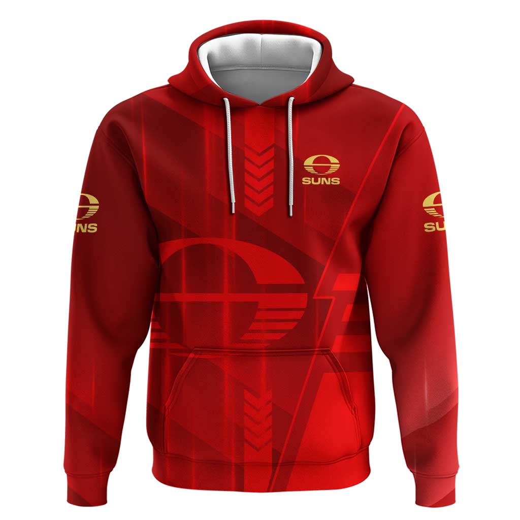 Personalized Gold Coast Suns Hoodie Modern Geometric Sports Graphic Style