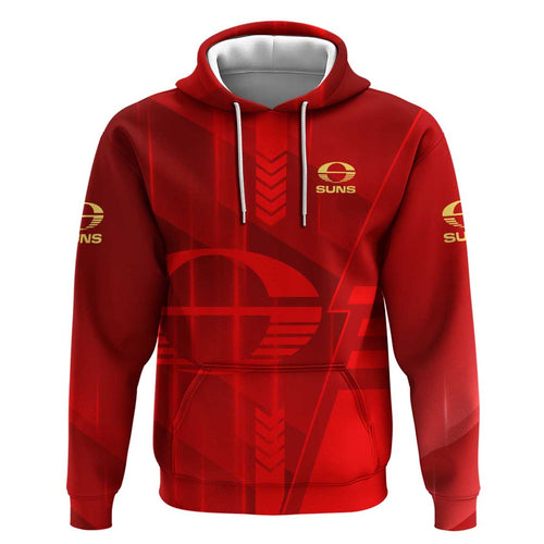 Personalized Gold Coast Suns Hoodie Modern Geometric Sports Graphic Style