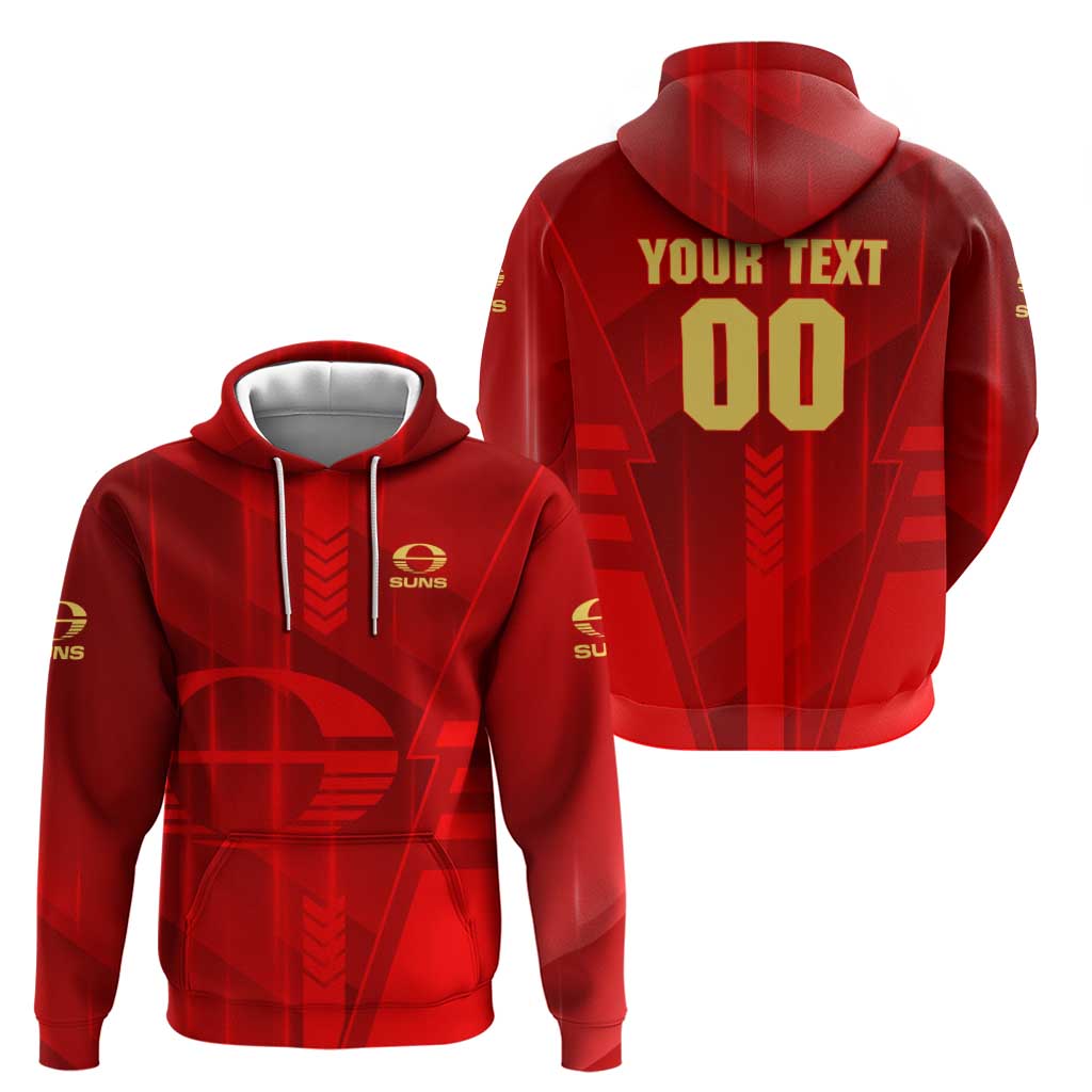 Personalized Gold Coast Suns Hoodie Modern Geometric Sports Graphic Style