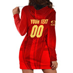 Personalized Gold Coast Suns Hoodie Dress Modern Geometric Sports Graphic Style