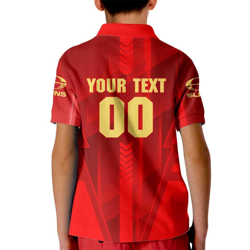 Personalized Gold Coast Suns Kid Polo Shirt Modern Geometric Sports Graphic Style