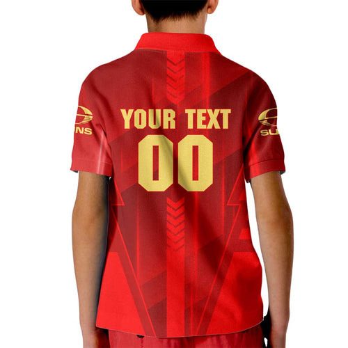 Personalized Gold Coast Suns Kid Polo Shirt Modern Geometric Sports Graphic Style