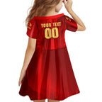 Personalized Gold Coast Suns Kid Short Sleeve Dress Modern Geometric Sports Graphic Style