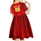 Personalized Gold Coast Suns Kid Short Sleeve Dress Modern Geometric Sports Graphic Style