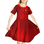 Personalized Gold Coast Suns Kid Short Sleeve Dress Modern Geometric Sports Graphic Style
