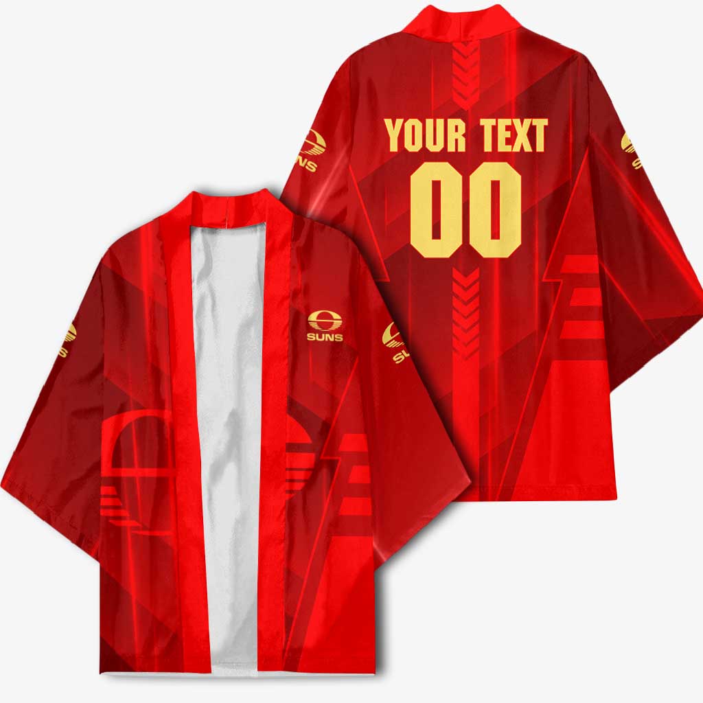 Personalized Gold Coast Suns Kimono Modern Geometric Sports Graphic Style