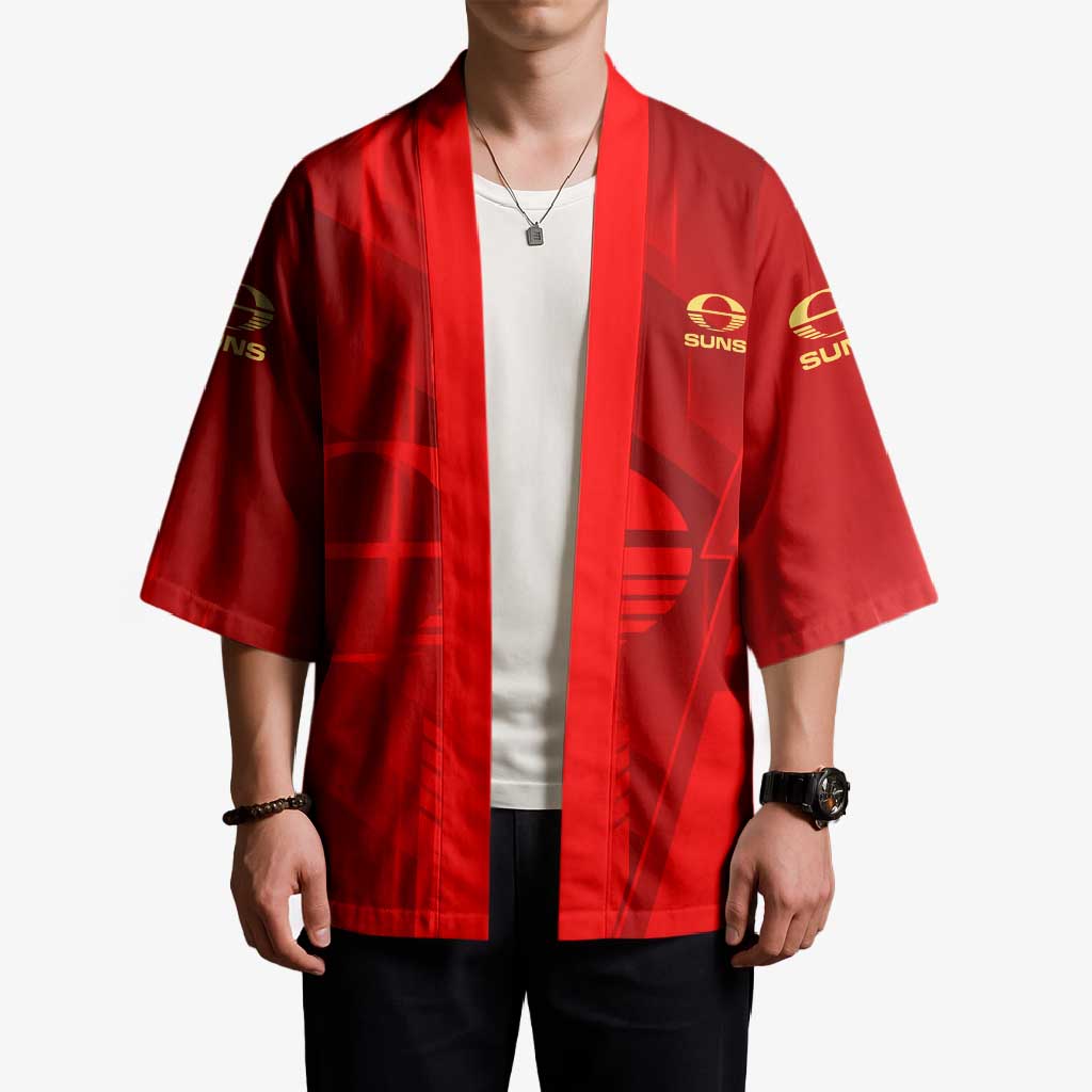 Personalized Gold Coast Suns Kimono Modern Geometric Sports Graphic Style