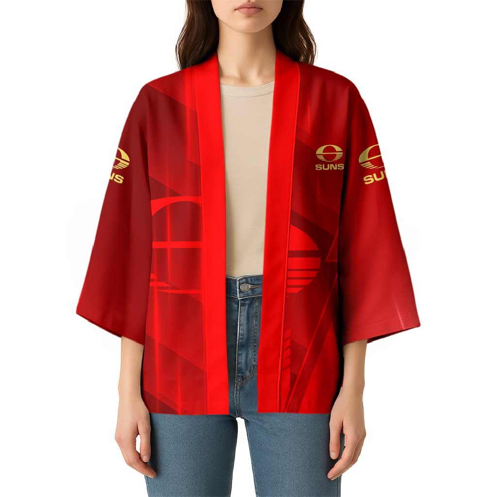 Personalized Gold Coast Suns Kimono Modern Geometric Sports Graphic Style