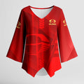 Personalized Gold Coast Suns Kimono Sleeve Blouse Modern Geometric Sports Graphic Style