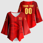 Personalized Gold Coast Suns Kimono Sleeve Blouse Modern Geometric Sports Graphic Style
